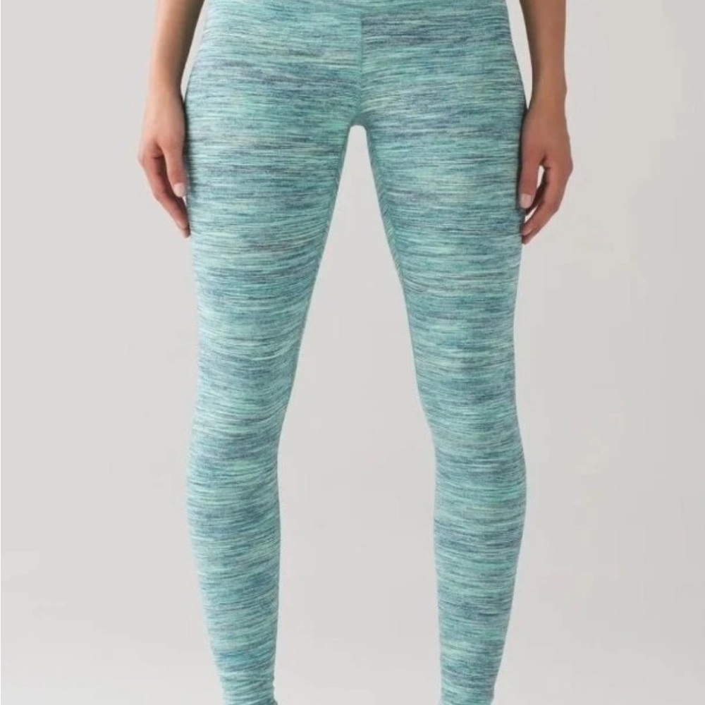 Lululemon Athletica Teal Heathered Wunder Under Leggings